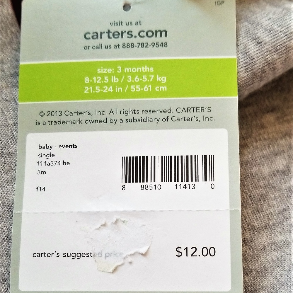 Carter's 3m Thanksgiving Onesie I Am Stuffed NWT - Picture 4 of 4